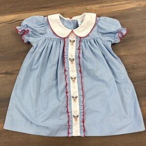 Embroidered Rudolph Collared Dress